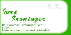 imre kroninger business card